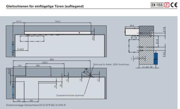 ECO Gleitschienenschließer TS 41–EN 1-4 EFR BG III